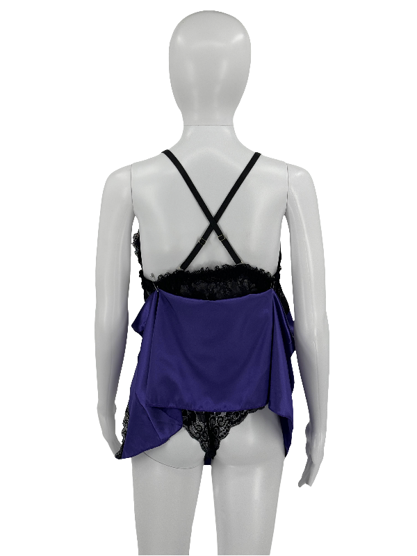 Satin Lace Babydoll with Matching Panty
