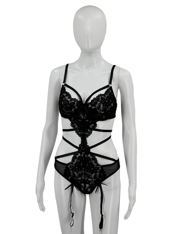 Strappy Heart Lace Teddy