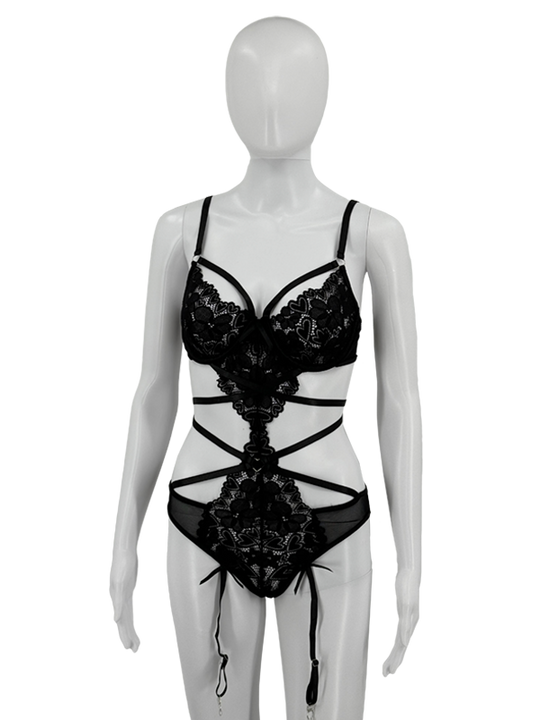 Strappy Heart Lace Teddy